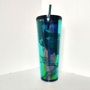 Starbucks Mermaid Siren Iridescent Purple Green Tumbler 24 oz Cold Cup